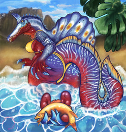 anthro beach bikini butt clothing feet female foot_fetish foot_focus foot_play hindpaw monsterous paws solo spread_butt spreading swimwear two-piece_swimsuit whiskers hugg.bees dinosaur prehistoric_species reptile saurischian scalie spinosaurid spinosaurus spinosaurus_mirabilis theropod absurd_res hi_res