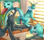 anthro anthro_on_feral anthro_penetrating anthro_penetrating_feral anus bestiality black_sclera cattont duo eeveelution female female_on_anthro feral feral_penetrated generation_1_pokemon genitals hi_res horn insemination_request karr'serath knot male male/female male_on_feral nintendo oral oral_penetration penetration penis pink_knot pokemon pokemon_(species) pussy red_penis sex vaginal vaginal_penetration vaporeon vaylie_(schattendrache) white_horn