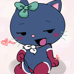 anthro black_body black_ears black_eyebrows black_eyes black_fur blush blush_stickers bow_ribbon chibi christmas_clothing clothing cravat eyebrows eyelashes featureless_chest female female_anthro flat_chested fur gloves handwear heart_symbol holidays legwear looking_aside mitten_hands multicolored_clothing multicolored_gloves multicolored_handwear multicolored_legwear multicolored_stockings navel open_mouth pink_inner_ear pink_nose pink_tongue red_clothing red_gloves red_handwear red_legwear red_stockings red_thong red_underwear shadow simple_background solo stockings teal_bow teal_whiskers thong tongue two_tone_clothing two_tone_gloves two_tone_handwear two_tone_legwear two_tone_stockings underwear whiskers white_background white_clothing white_cravat white_gloves white_handwear white_legwear white_stockings young young_anthro young_female aka_leopard christmas hello_kitty_(series) sanrio frido_(hello_kitty) domestic_cat felid feline felis mammal 2025 absurd_res hi_res