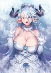 against_surface big_breasts breasts breasts_on_glass clothing dress female gloves hair handwear horn humanoid_pointy_ears long_hair not_furry on_glass open_mouth pointy_ears solo oopartz oopartz_yang cygames granblue_fantasy let_me_in izmir draph horned_humanoid humanoid mammal hi_res