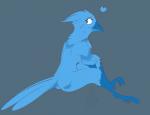 4_toes anisodactyl anthro avian_feet beak blue_body blue_eyes blue_feathers breasts butt claws feathers feet female heart_symbol non-mammal_breasts nude simple_background solo tail tail_feathers toe_claws toes plaguedrat twitter tweetfur avian 2019 meme