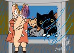 bus_stop cloak clothing cloud feral male mask raining solo speechless wind shizhilaolu asian_mythology chinese_mythology east_asian_mythology fabulous_beasts fenz_(studio) mythology sibuxiang_the_deer_(youshouyan) deer domestic_cat felid feline felis mammal hi_res