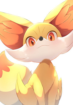 ambiguous_feral ambiguous_gender black_nose cheek_tuft dipstick_tail facial_tuft feral fluffy fluffy_tail fur inner_ear_fluff light looking_at_viewer looking_down looking_down_at_viewer markings mouth_closed multicolored_body multicolored_fur pupils quadruped red_body red_eyes red_fur red_inner_ear_fluff red_tail red_tail_tip simple_background sitting snout solo tail tail_markings tuft two_tone_tail white_background white_body white_fur yellow_body yellow_ears yellow_fur yellow_tail rumine nintendo pokemon canid canine fennekin generation_6_pokemon mammal pokemon_(species) 2025 hi_res lighting shaded