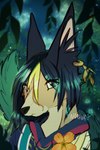 ambiguous_gender anthro clothed clothing ear_piercing flower forest forest_background highlights_(coloring) inner_ear_fluff looking_at_viewer nature nature_background piercing plant solo tree tuft naahva genshin_impact mihoyo tighnari_(genshin_impact) canid canine fennec_fox fox mammal true_fox 2022 colored_sketch digital_drawing_(artwork) digital_media_(artwork) hi_res sketch