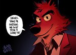 anthro biped clothing detailed_background male male_anthro necktie shirt solo text topwear pierreperifel dreamworks the_bad_guys mr._wolf_(the_bad_guys) canid canine canis mammal wolf 2022 english_text official_art portrait