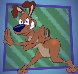 3_toes 4_fingers abstract_background anthro belly bent_ears big_butt biped black_eyes black_nose brown_body brown_ears brown_fur brown_tail bubble_butt butt cheeky cheeky_smile clenched_teeth crossed_arms feet fingers floppy_ears fur glance glistening glistening_butt grin grinning_at_viewer head_tuft humanoid_hands humanoid_heel lines_drawn looking_at_viewer male mischievous mischievous_smile multicolored_body multicolored_fur nude open_mouth open_smile paws plantigrade pose raised_heel raised_tail smile smiling_at_viewer smirk smirking_at_viewer solo standing_on_toes tail tan_belly tan_body tan_fur teeth tiptoes toes toony toothy_grin tuft two_tone_body two_tone_fur whisker_spots white_sclera gavanzude looney_tunes warner_brothers charlie_dog canid canine canis domestic_dog mammal 2025 alternate_version_at_paywall colored digital_drawing_(artwork) digital_media_(artwork) flat_colors hi_res pinup