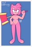 anthro bedroom_eyes female genitals hammer maul narrowed_eyes nude pussy seductive solo tools lewd_supernova sega sonic_the_hedgehog_(series) amy_rose eulipotyphlan hedgehog mammal hi_res