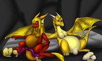 2_penises ambiguous_gender anthro areola biped blonde_hair blue_eyes bodily_fluids breasts countershade_neck countershade_tail countershade_torso countershading cum_from_penis dorsal_frill duo_focus ear_frill egg_from_mouth egg_from_penis egg_from_pussy eye_contact female frill_(anatomy) genital_fluids genitals green_eyes group hair herm horn intersex intravaginal_penis living_penis looking_at_another membrane_(anatomy) membranous_wings multi_genitalia multi_penis navel nipples non-mammal_breasts non-mammal_hair non-mammal_navel non-mammal_nipples non-mammal_pussy nude orange_body orange_countershading penis pregnant pregnant_anthro pregnant_female pregnant_herm pregnant_intersex pussy red_body sackless sitting sitting_on_ground snake_penis spread_legs spread_wings spreading squiggle_mouth tail tail_frill unusual_anatomy unusual_genitalia unusual_penis whiskers white_body white_countershading wings yellow_body yellow_eyes tomek1000 mythology mehlahphuse ravtrag_(ravtrag) dragon eastern_dragon mythological_creature mythological_scalie reptile scalie snake 2014 5:3 colored hi_res shaded female_(lore) male_(lore)