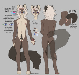 andromorph anthro anus belly big_tail black_ears black_pubes black_tail blue_eyes brown_arms brown_body brown_fur brown_legs butt clitoral_hood clitoris eyebrows eyewear front_view fur genitals glasses hair intersex lgbt_pride mastectomy_scar multicolored_body multicolored_fur nipples nude nude_andromorph pansexual_pride_colors pawpads paws pride_colors pubes rear_view red_anus red_nipples red_pawpads red_vulva scar simple_background slim solo standing tail text transgender_pride_colors two_tone_body two_tone_fur vulva white_belly white_body white_eyebrows white_fur white_hair white_inner_ear white_paws nerunaur leo_campbell mammal procyonid raccoon 2026 full-length_portrait hi_res model_sheet portrait signature male_(lore) trans_(lore) trans_man_(lore)