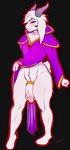 accessory anthro clothing cock_ring eyeshadow femboy fur genitals jewelry makeup male necklace penis penis_accessory penis_jewelry red_eyes robe simple_background solo white_body white_fur generaldegeneracy undertale undertale_(series) asriel_dreemurr asriel_dreemurr_(god_form) boss_monster_(undertale) bovid caprine mammal absurd_res hi_res