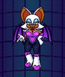 anthro bat_wings boots breasts cleavage clothed clothing eyelashes fangs female footwear fur gloves green_eyes handwear hourglass_figured_anthro membrane_(anatomy) membranous_wings pixelated shoes solo teeth tight_clothing white_body white_fur wings astropixels sega sonic_the_hedgehog_(series) rouge_the_bat bat humanoid mammal digital_media_(artwork) full-length_portrait hi_res pixel_(artwork) portrait