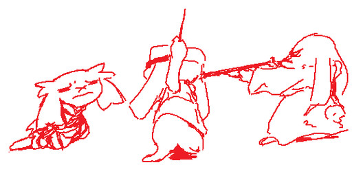 angry anthro anticipation bottomless bottomless_male bound clothed clothing cruelty despondent execution facial_scar female firing_squad frown furrowed_brow group gun helpless imminent_death kneeling male mouth_closed peril ranged_weapon rifle ryona scar weapon wince nameofthedj cave_story jack_(cave_story) king_(cave_story) sue_sakamoto lagomorph mammal mimiga