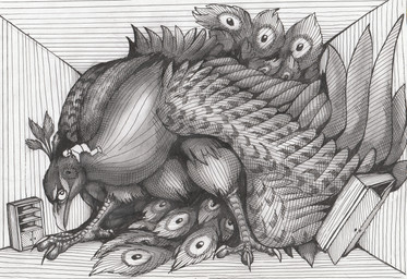 4_toes ambiguous_gender anisodactyl bent_over carrying_another carrying_partner chaos closed_beak cramped cramped_wings duo extreme_size_difference feathered_wings feathers feet feral fluffy folded_wings front_view head_down hug inside larger_feral larger_male looking_at_another looking_at_partner lying macro male on_front riding riding_on_head room_filling shelf size_difference smaller_ambiguous smaller_human spread_wings standing straddling tail tail_feathers toes wings 01phoenix01 anon avian bird galliform human mammal peafowl phasianid 2020 absurd_res hi_res monochrome traditional_media_(artwork)