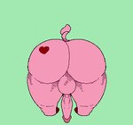 anthro balls big_butt big_penis butt butt_heart genitals green_background heart_symbol male penis pink_body presenting presenting_hindquarters rear_view simple_background solo thick_thighs d0ncassidy cartoon_network mao_mao:_heroes_of_pure_heart pinky_(mao_mao) mammal rhinoceros digital_media_(artwork) pixel_(artwork)