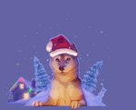 2019 ambiguous_gender animated animated_png brown_body brown_fur building canid canine canis christmas christmas_clothing christmas_headwear christmas_lights claws clothing domestic_dog feral fur fuzzle_(artist) hat head_tilt headgear headwear holidays house licking mammal paws plant santa_hat shiba_inu short_playtime simple_background snow snowing snowman solo spitz tail tail_motion tailwag tongue tongue_out tree whiskers