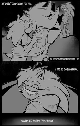 andromorph anthro being_watched bottomwear clothed clothing duo ear_piercing eyewear feet female glasses hands_on_hips hoodie intersex jealous kissing looking_at_another male male/female pawpads piercing shorts text topwear wearing_glasses shaddycatz archie_comics sega sonic_the_hedgehog_(archie) sonic_the_hedgehog_(comics) sonic_the_hedgehog_(series) bernadette_hedgehog nicholas_(shaddycatz) nicky_(sonic_manga) shadow_the_hedgehog sonic_the_hedgehog eulipotyphlan hedgehog mammal 2025 comic digital_drawing_(artwork) digital_media_(artwork) english_text hi_res monochrome stepfather_(lore) stepfather_and_stepchild_(lore) stepfather_and_stepson_(lore) stepparent_(lore) stepparent_and_stepchild_(lore) stepparent_and_stepson_(lore) stepson_(lore)