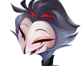 4_eyes anthro beak blue_body blue_feathers close-up clothing eyes_closed feathers male multi_eye simple_background smile solo white_background white_face melledraws hellaverse helluva_boss stolas_(helluva_boss) avian bird demon owl