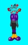anthro big_eyes clothing cybernetics footwear head_feathers machine male maxinpawmelaverse maxthunderbird shoes simple_background simple_coloring simple_eyes solo supportcountfire thunderbirdfeetlover avian bird cyborg absurd_res digital_media_(artwork) hi_res