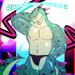 anthro black_clothing black_thong black_underwear clothed clothing facial_piercing furgonomics furry-specific_piercing green_body green_scales hand_behind_head head_spikes looking_at_viewer male mouth_piercing muscular muscular_anthro muscular_male navel navel_piercing neck_piercing nose_piercing piercing purple_spikes scales smile solo spiked_tail spikes spikes_(anatomy) tail tail_piercing thong thong_only topless underwear underwear_only yellow_eyes azurestardust1 goat_(movie) sony_corporation sony_pictures modo_olachenko komodo_dragon lizard monitor_lizard reptile scalie 1:1 2026 digital_media_(artwork) hi_res