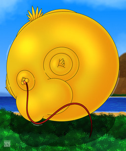 air_inflation anthro beach beak belly belly_expansion big_belly big_cheeks big_moobs blue_eyes blue_sky body_inflation cheek_expansion cloud expansion floating hose hose_in_mouth hose_inflation huge_belly huge_cheeks huge_moobs hyper hyper_belly hyper_cheeks hyper_inflation hyper_moobs immobile inflation male moob_expansion moobs motion_lines orange_beak outside puffed_cheeks round_body sand sea sky solo spherical_inflation sunken_limbs swelling tail three-quarter_view water yellow_body yellow_tail balloonedbird final_fantasy square_enix avian chocobo 2026 colored digital_media_(artwork) hi_res shaded