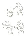 ambiguous_gender angry anime_eyes anthro bodily_fluids clothing collar crying dialogue duo good_boy humor side_view simple_background smile sparkles speech_bubble spiked_collar spikes tears text sillydraco i'm_not_calling_you_"good_boy" byte_fantail_(character) fops_(h-fox) canid canine canis domestic_dog fox husky mammal nordic_sled_dog spitz 3:4 absurd_res comic english_text hi_res meme monochrome