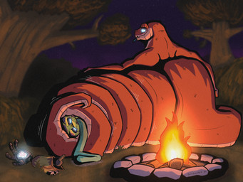 ambiguous_gender anthro apode bdsm bondage bound campfire coiling duo female fire hypnosis intersex intersex/female legless male mind_control nature outside plant red_body red_scales rock scales serpentine sky tongue tree saltdoesart crius gherinn amphibian draconcopode frog naga reptile scalie snake 4:3 hi_res signature nonbinary_(lore)