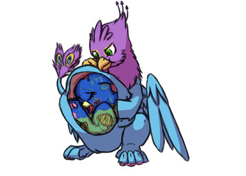 abdominal_bulge avian_feet beak blue_body blush bodily_fluids digestion feathered_crest feathered_wings feathers female female_prey feral feral_pred feral_prey fully_inside gore green_eyes head_crest male male_pred paws pink_body quadruped same_size_vore stomach_acid tail tail_tuft tuft vore wings doesnotexist gyrotech mythology blueshift_(novawolfy) gyro_feather avian bird galliform gryphon mythological_avian mythological_creature peafowl phasianid absurd_res digital_media_(artwork) hi_res