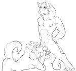 anthro badger balls canid canine canis dragon duo genitals hybrid infinite infinity_symbol larger_male male male/male mammal monochrome muscular mustelid musteline mythological_creature mythological_scalie mythology nude oral owen_(disambiguation) owen_edwolf scalie size_difference smaller_male snug_balls symbol tail tickling wolf wolfywetfurr