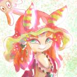 anthro anthro_focus clothed clothing duo eyebrows eyelashes female female_focus jewelry mantle_(mollusk) necklace orange_rhinophores pseudo_clothing pseudo_hair pseudo_hat rhinophores simple_background smile solo_focus striped_rhinophores unknownlifeform nintendo splatoon craymond flow_(splatoon) aquatic_gastropod arthropod crustacean dorid_nudibranch emperor_shrimp gastropod marine mollusk nudibranch sea_slug shrimp slug spanish_dancer 1:1 2017 bust_portrait digital_media_(artwork) hi_res portrait