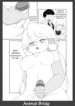 animal_bride animal_bride_1 anthro blush breasts canid canine canis chest_tuft comic domestic_dog duo english_text erection female fur genitals greyscale handjob heart_symbol hi_res human human_on_anthro humanoid_genitalia humanoid_penis interspecies koinu magazine male male/female mammal monochrome nipples penile penis pornography sex simple_background text translated tuft white_background