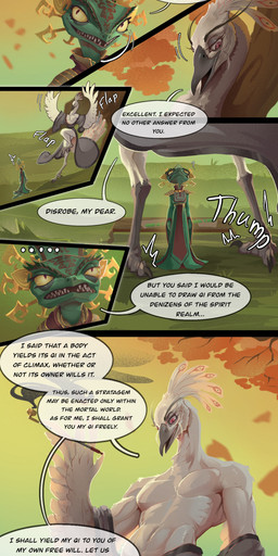 anthro avian_feet beak biped clothed clothed_anthro clothed_female clothed_male clothing duo elderly elderly_anthro elderly_male feathers female front_view green_body larger_anthro larger_male male size_difference smaller_anthro smaller_female smile standing text white_body white_feathers white_wings wings silgiriya_mantsugosi dreamworks kung_fu_panda chameleon_(kung_fu_panda) lord_shen avian bird chameleon galliform lizard peafowl phasianid reptile scalie 2025 absurd_res comic digital_drawing_(artwork) digital_media_(artwork) english_text hi_res