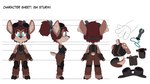 anthro blue_eyes eyewear female floppy_ears goggles hair hooves mechanic red_hair redesign redesigned short_stack small_tail solo tail tools toony turkojar isa_sturmi deer mammal hi_res model_sheet