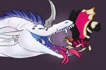 ambiguous_feral ambiguous_gender duo extreme_size_difference feral horn open_mouth oral_vore size_difference slime soft_vore tail teeth tongue vore dark-dragoncat mythology myfi dragon monster mythological_creature mythological_scalie scalie 3:2