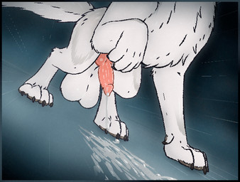 animal_genitalia animal_penis balls big_balls bodily_fluids canine_genitalia canine_penis claws cum cum_on_ground cumshot digitigrade ejaculation erection faceless_character faceless_feral feral finger_claws fur genital_fluids genitals grey_body grey_fur hands-free huge_balls infinite_cum infinite_genital_fluids knot knotted_penis low-angle_view male male_feral paws penis pink_penis quadruped solo spontaneous_ejaculation standing throbbing throbbing_penis toe_claws white_body white_fur shadarrius canid canine canis mammal wolf animated colored