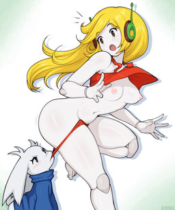5_fingers :o anthro areola barefoot biting_panties blonde_hair blue_clothing blue_sweater blue_topwear blush bodily_fluids breasts brown_eyes butt clothed clothed_anthro clothing clothing_pull crop_top drop_shadow duo eyebrows facial_scar feet female female_anthro female_humanoid fingers floppy_ears fur glistening glistening_areola glistening_butt glistening_nipples glistening_thighs grey_body grey_breasts hair larger_humanoid long_ears long_hair looking_at_another looking_down looking_down_at_another looking_up looking_up_at_another lop_ears machine medium_breasts navel nipples open_mouth panties panty_pull pink_areola pink_nipples raised_clothing raised_crop_top raised_eyebrows raised_topwear red_clothing red_crop_top red_panties red_shirt red_tongue red_topwear red_underwear scar scut_tail shirt short_tail size_difference smaller_anthro sweat sweater tail text toes tongue topwear underwear underwear_pull undressing_another white_body white_ears white_fur x_scar afrobull cave_story curly_brace sue_sakamoto android humanoid lagomorph mammal mimiga robot robot_humanoid 2022 artist_name digital_media_(artwork) hi_res shaded watermark
