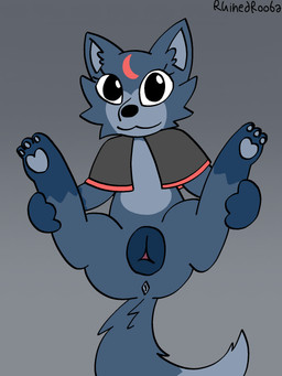 animal_genitalia animal_vulva anthro anus blue_body blue_fur blue_pawpads canine_genitalia canine_vulva capelet capelet_only clothing crescent_moon_(marking) female fur genitals grey_background hands_on_legs looking_at_viewer markings moon_(marking) mostly_nude pawpads presenting presenting_vulva simple_background solo vulva conditional_dnp funnyfaemeat blushcrunch_studio dandy's_world mythology roblox eclipse_(dandy's_world) canid canine canis mammal mythological_canine mythological_creature toon_(dandy's_world) werecanid werecanine werecreature werewolf wolf 2025 3:4 digital_drawing_(artwork) digital_media_(artwork) hi_res ibispaint_(artwork)