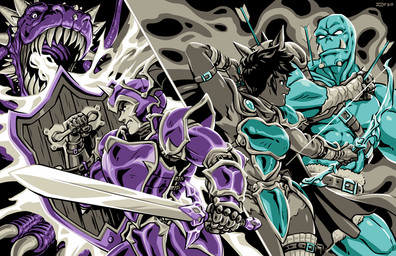 5_fingers abs archer armband armor arrow_(weapon) arrow_in_chest bald belt belt_buckle bent_arm black_hair black_sclera blue_armor blue_body blue_skin bottomwear bow_(weapon) breastplate breath_powers buckle cape claws clenched_teeth closed_frown clothed clothed_female clothed_human clothed_humanoid clothed_male clothing defending elemental_manipulation empty_eyes female feral fingers fire fire_breathing fire_manipulation frown fully_clothed fully_clothed_human fully_clothed_male furrowed_eyebrows gauntlets gloves grey_armband grey_belt grey_body grey_cape grey_claws grey_clothing grey_horn grey_skin grey_spikes group hair handwear headgear helmet holding_bow_(weapon) holding_object holding_ranged_weapon holding_shield holding_weapon horn king knight larger_feral larger_humanoid larger_male light loincloth looking_at_another male male_feral male_human male_humanoid mouth_closed muscular muscular_humanoid muscular_male muscular_thighs open_mouth open_smile pauldron purple_armor purple_helmet ranged_weapon royalty sharp_teeth shield short_hair size_difference smaller_female smaller_human smaller_male smile smoke spiked_pauldron teeth toe_claws tusks warrior weapon white_bottomwear white_clothing white_eyes white_loincloth jmanvelez european_mythology mythology the_hand_of_destiny dragon_king_(the_hand_of_destiny) elora_(the_hand_of_destiny) galathar dragon human humanoid mammal mythological_creature mythological_scalie orc scalie western_dragon 2021 colored digital_drawing_(artwork) digital_media_(artwork) english_description lighting multiple_images shaded signature