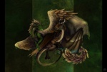 duo feathered_wings feathers female feral green_body male tail wings isvoc mythology azalea_(aetherskies) verd dragon mythological_creature mythological_scalie scalie