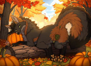 andromorph animal_genitalia animal_vulva anus black_nose black_tail_tip brown_body brown_fur canine_genitalia canine_vulva claws dipstick_tail female female_feral feral fur gender_swap_potion genitals green_anus green_eyes green_vulva grey_body grey_fur intersex looking_at_viewer looking_back markings orange_claws orange_pawpads pawpads potion_bottle solo tail tail_anus tail_markings vulva a.o.kigahara_(artist) taka_(artist) fin_the_fox canid canine fox grey_fox mammal urocyon artist_collaboration hi_res