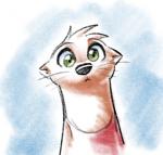 ambiguous_gender anthro blue_background clothed clothing green_eyes head_tuft looking_at_viewer shirt simple_background solo tank_top topwear tuft whiskers fuel_(artist) oliver_(fuel) mammal mustelid otter 2019