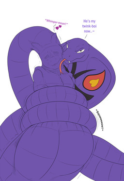 abdominal_bulge anthro aroused belly big_tail bulge cocky cocky_grin cocky_smile coiling coiling_another coiling_around_body coiling_around_torso detailed_bulge duo endosoma face_imprint featureless_crotch feet_first feral flustered head_imprint imprint looking_at_viewer male male/male male_pred moan muffled muffled_moaning muffled_sounds nervous nervous_smile offering_to_another oral_vore predator/prey predator/prey_play presenting prey_imprint prey_outline safe_vore same_size_vore seductive selfie selfie_pose serpentine_vore smile smirk smug smug_face smug_grin soft_vore squeezing squirming stretchy_belly struggling struggling_prey sultry_gaze tail talking_to_viewer teasing teasing_viewer text tight_belly tongue tongue_flick vore whimper willing_prey conditional_dnp samagthrav2 nintendo pokemon arbok generation_1_pokemon legendary_pokemon mewtwo pokemon_(species) reptile scalie snake absurd_res english_text hi_res