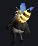 ambiguous_gender anthro big_butt butt butt_focus flapping floating flying fur glowing grey_background machine screen screen_face simple_background solo stinger thick_thighs white_body white_fur wings yellow_body yellow_fur lightningfire12 orilas rgbee arthropod bee hybrid hymenopteran insect protogen 3d_(artwork) 3d_animation 5:6 animated digital_media_(artwork) hi_res loop short_playtime male_(lore)