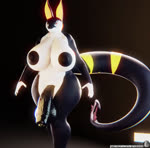 anthro areola balls big_areola big_breasts big_penis black_nipples black_penis breasts foreskin genitals gynomorph huge_breasts humanoid_genitalia humanoid_penis intersex nipples penis solo tail text walking endless_(artist) nintendo pokemon hayleigh_rhass generation_5_pokemon hybrid pokemon_(species) serperior 3d_(artwork) 3d_animation animated digital_media_(artwork) huge_filesize long_playtime loop sound url watermark webm