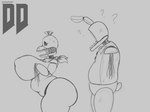 anthro armless bib big_breasts big_butt bow_tie breasts butt duo faceless female huge_breasts huge_butt machine male non-mammal_breasts nude open_mouth question_mark slightly_chubby thick_thighs dangodanger five_nights_at_freddy's five_nights_at_freddy's_2 scottgames withered_bonnie_(fnaf) withered_chica_(fnaf) animatronic avian bird chicken galliform gallus_(genus) lagomorph leporid mammal phasianid rabbit robot 2021 4:3 digital_media_(artwork) hi_res monochrome