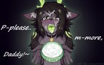 anthro antlers bdsm black_body black_fur black_hair blush bodily_fluids bowl collar container cum cum_in_bowl cum_in_container cum_in_hair cum_on_face daddy_kink dialogue ears_back femboy fur genital_fluids glowing glowing_markings green_eyes green_tongue hair heart_eyes heart_symbol holding_bowl holding_container holding_object horn inner_ear_fluff looking_at_viewer male markings open_mouth oral_invitation pet_bowl petplay pivoted_ears roleplay solo submissive submissive_male text tongue tuft lazy_simba renny_(darkwheel1) deer domestic_cat felid feline felis hybrid mammal tag_(disambiguation) english_text