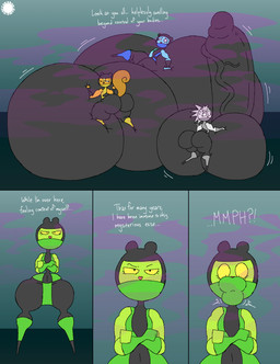 anthro balls balls_expansion bar_emanata big_balls big_breasts big_butt big_penis blue_body blue_fur bodily_fluids breast_expansion breasts bubble_butt bulge butt butt_expansion countershade_face countershading curvy_figure dialogue emanata erection expansion eyelashes female femboy flash_emanata fur genital_expansion genitals green_body green_fur grey_body grey_fur heart_nose heart_symbol huge_balls huge_breasts huge_butt huge_penis humanoid_genitalia humanoid_penis hyper hyper_balls hyper_breasts hyper_butt hyper_genitalia hyper_lips hyper_penis lip_expansion lips logo lying lying_on_breasts lying_on_own_breasts male navel_outline ninja on_front orange_body orange_fur penis penis_expansion small_waist spherical_breasts sweat sweatdrop tail text thick_lips thick_thighs vein veiny_penis warrior wasp_waist thatdawgmurray happy_tree_friends mortal_kombat reptile_(mortal_kombat) scorpion_(mortal_kombat) smoke_(mortal_kombat) sub-zero eulipotyphlan mammal mole_(animal) mustelid otter porcupine rodent sciurid tree_squirrel 2026 aliasing artist_logo artist_name comic digital_media_(artwork) english_text hi_res signature