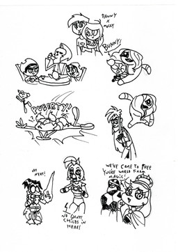 anthro beak clothed clothing coat corruption crossgender duo female hair machine male mtf_crossgender plushie plushification puberty smile text topwear transformation young toongrowner cartoon_network count_duckula_(series) crystal_dynamics danny_phantom dexter's_laboratory disney five_nights_at_freddy's five_nights_at_freddy's:_security_breach legacy_of_kain nickelodeon phineas_and_ferb powerpuff_girls scottgames soul_reaver star_vs._the_forces_of_evil steel_wool_studios the_ghost_and_molly_mcgee the_grim_adventures_of_billy_and_mandy bubbles_(powerpuff_girls) bunny_(powerpuff_girls) count_duckula dee_dee dr._heinz_doofenshmirtz glamrock_chica mandy_(tgaobam) molly_mcgee star_butterfly accipitriform anatid animate_inanimate animatronic anseriform avian bird chicken duck galliform human humanoid living_plushie mammal phasianid robot undead vampire absurd_res crossover english_text hi_res monochrome