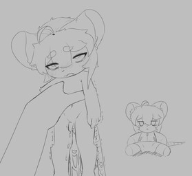 animal_genitalia animal_penis anthro balls big_ears blush bodily_fluids cum cum_from_ass cum_in_ass cum_inside duo femboy fucked_silly genital_fluids genitals inflation male penetration penis rat_tail sex_toy shota size_difference squish tail tears young young_anthro young_male netsumi39880 fumo_(doll) netsumi_(netsumi39880) animal_humanoid humanoid mammal mammal_humanoid murid murine rat rodent rodent_humanoid absurd_res hi_res monochrome