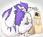 anthro blush butt genitals looking_at_viewer male nude penis simple_background solo tail text tuft blackontrack mythology pich_(character) dragon mythological_creature mythological_scalie scalie 2020 digital_media_(artwork) korean_text translated