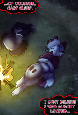 black_hair blue_eyes comic_panel fox_tail fur hair multicolored_body sleeping sleeping_together text white_body white_fur yellow_body halfpricesouls nintendo pokemon mango_(halfpricesouls) zoro_(halfpricesouls) canid canine generation_3_pokemon generation_5_pokemon mammal mawile pokemon_(species) zoroark absurd_res comic english_text hi_res huge_filesize